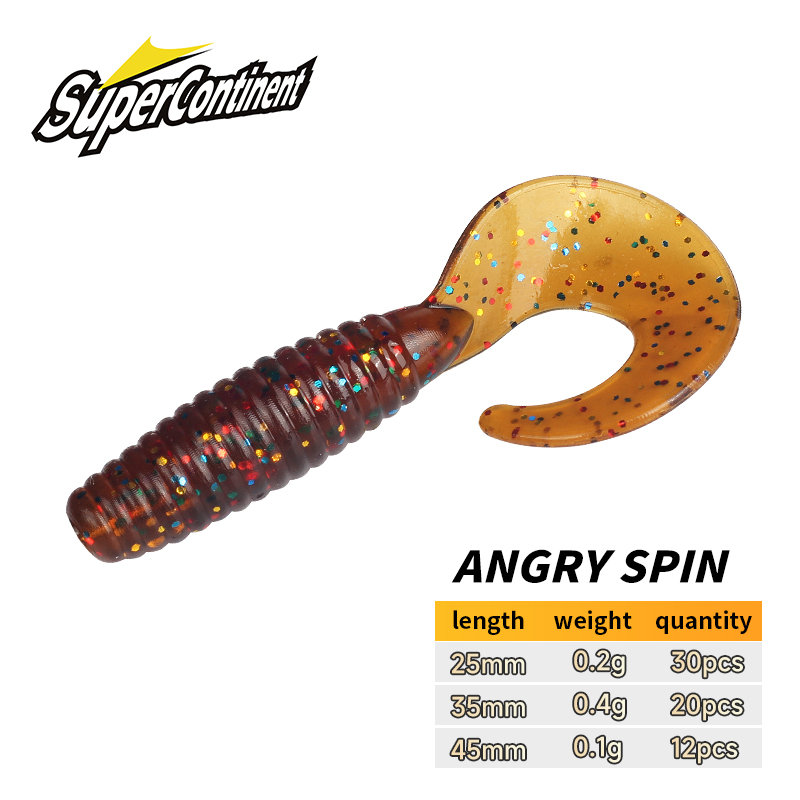 Soft Plastic Lure - Cebo suave supercontinente con giro enojado,