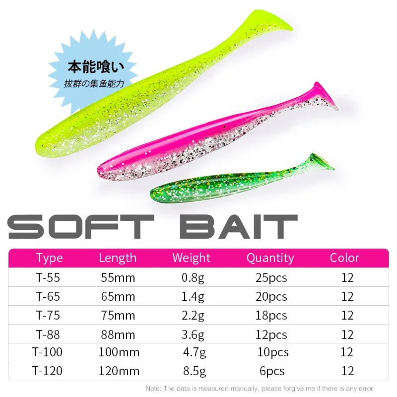 Soft Plastic Lure - TSURINOYA, nuevo tamaño, 100mm, 120mm, cola