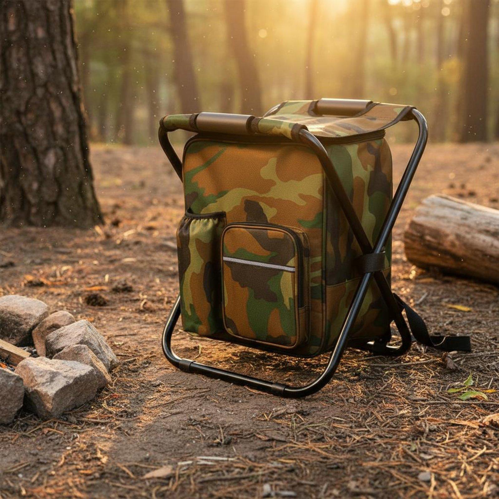 Fishing Backpack - Silla Refrigerante Plegable para Mochila, Silla