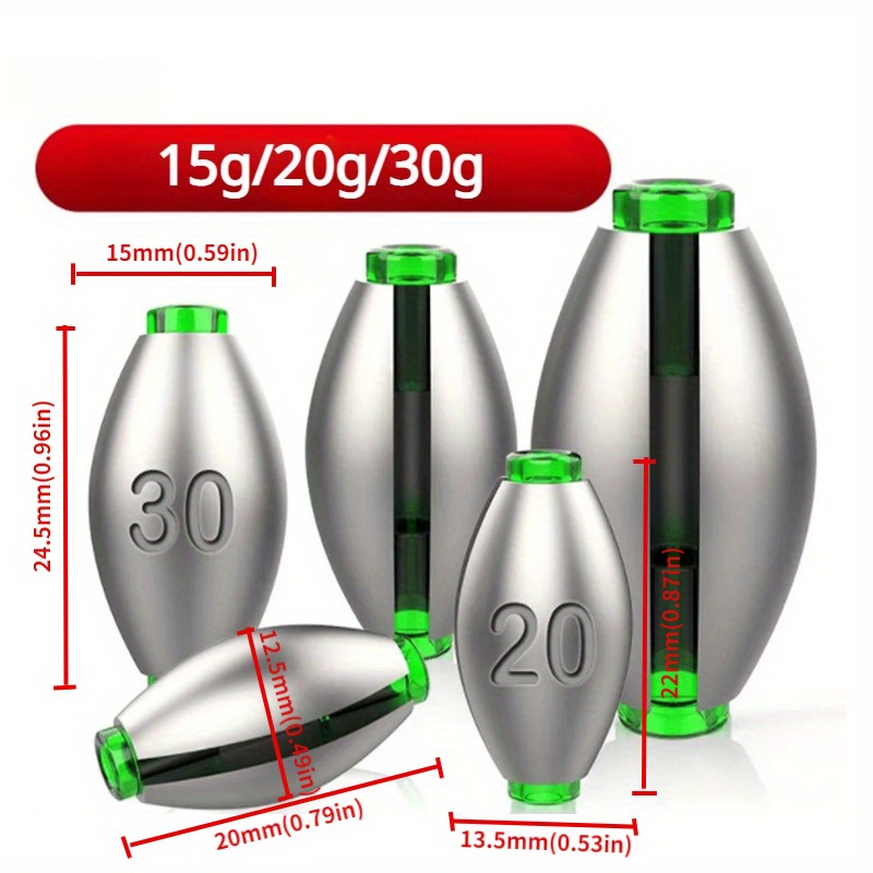 Juego de 5 Plomos de Pesca en  - Fishing Equipment And Tools reseña y precio